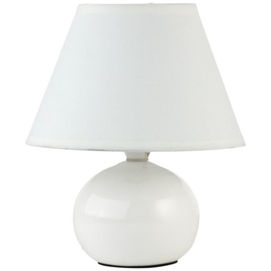 Minimalistyczna Klasyczna Lampa Stołowa Sphere w Kolorze Białym i Czerwonym z Abażurem