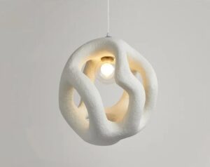 Nowoczesna Lampa Wisząca Wabi-Sabi Sakura w Stylu Japońskim w Kolorze Białym i Czarnym