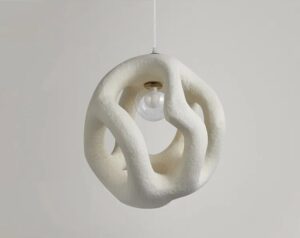 Nowoczesna Lampa Wisząca Wabi-Sabi Sakura w Stylu Japońskim w Kolorze Białym i Czarnym