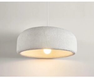 Nowoczesna Lampa Wisząca Wabi-Sabi Plate w Stylu Japońskim w Białym Kolorze