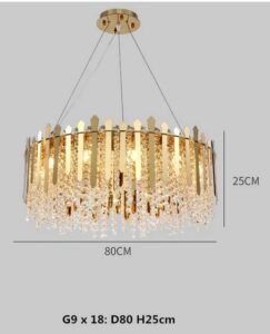 Nowoczesna Kryształowa Lampa Wisząca Empire Żyrandol w Kolorze Złotym Glamour