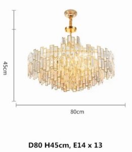 Nowoczesna Kryształowa Lampa Wisząca Maya Żyrandol w Kolorze Złotym