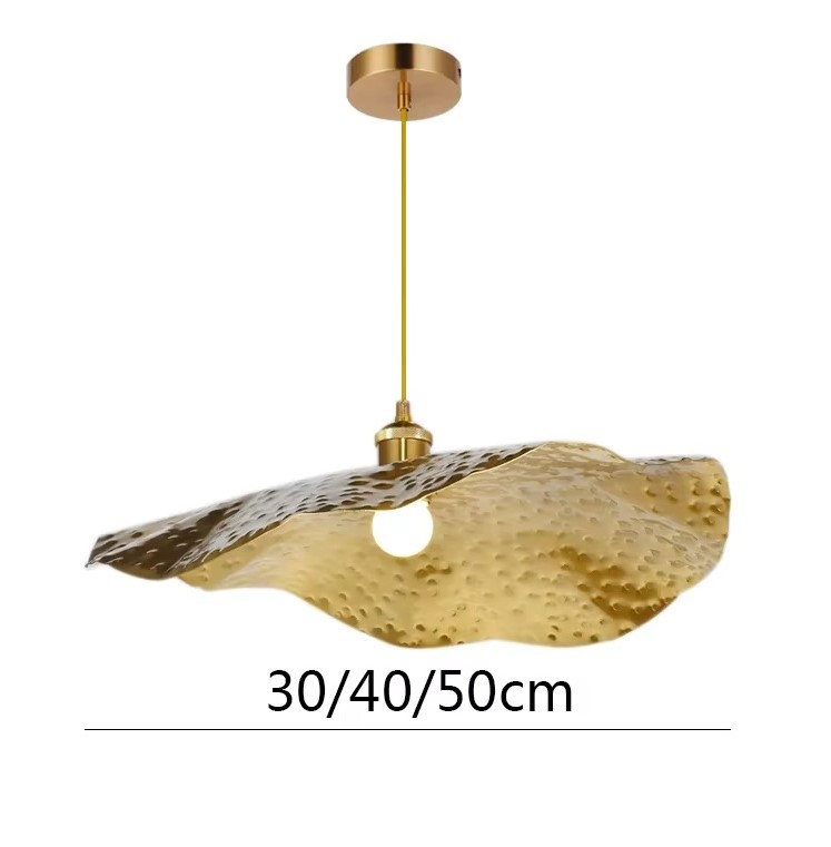 Nowoczesna Metalowa Lampa Wisząca Lotos Złota