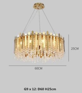 Nowoczesna Kryształowa Lampa Wisząca Empire Żyrandol w Kolorze Złotym Glamour