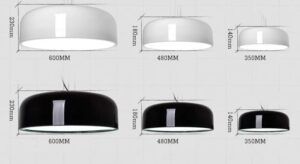 Nowoczesna Skandynawska Aluminiowa Lampa Wisząca Smith w Kolorze Białym i Czarnym