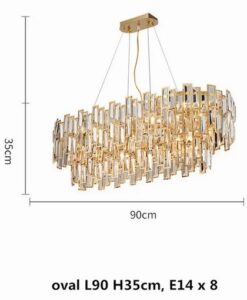 Nowoczesna Kryształowa Lampa Wisząca Maya Żyrandol w Kolorze Złotym