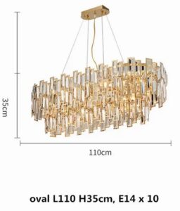 Nowoczesna Kryształowa Lampa Wisząca Maya Żyrandol w Kolorze Złotym