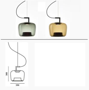 Nowoczesna Szklana Lampa Wisząca Double LED w Różnych Kolorach