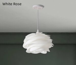 Nowoczesna Skandynawska Akrylowa Lampa Wisząca Rose Żyrandol w Kolorze Białym
