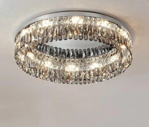 Nowoczesna Kryształowa Lampa Sufitowa Stella Plafon w Kolorze Srebrnym Glamour