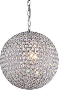 Nowoczesna Kryształowa Lampa Wisząca Fiesta w Kolorze Srebrnym z Złotym
