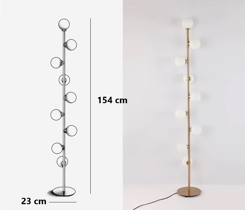 Klasyczna Metalowa Lampa Podłogowa Twist Złota