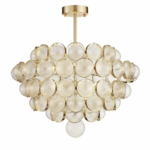 Nowoczesna Elegancka Lampa Sufitowa Talia Grande Żyrandol Złoty Glamour w Kolorze Złotym