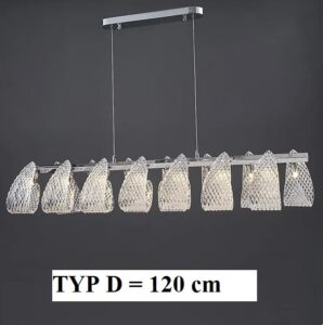 Nowoczesna Designerska Lampa Wisząca Monigo Żyrandol w Kolorze Srebrnym i Złotym