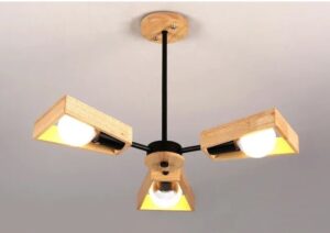 Skandynawska Klasyczna Lampa Wisząca Nolan Żyrandol Drewniany w Kolorze Białym i Czarnym