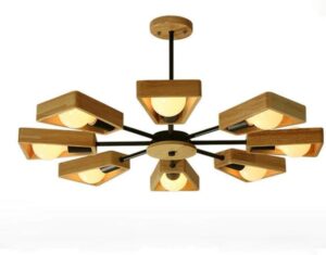 Skandynawska Klasyczna Lampa Wisząca Nolan Żyrandol Drewniany w Kolorze Białym i Czarnym