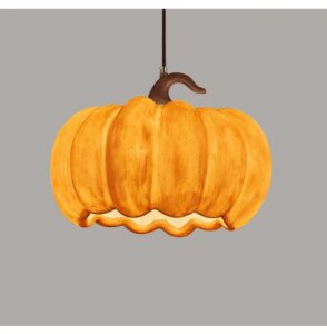 Klasyczna Minimalistyczna Lampa Wisząca Dynia Żyrandol Pumpkin w Kolorze Brązowym