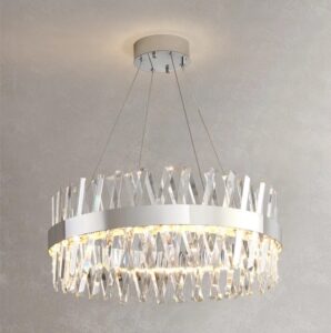 Nowoczesna Kryształowa Lampa Wisząca Soprano Żyrandol w Kolorze Srebrnym