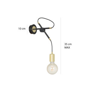 Klasyczna Minimalistyczna Lampa Ścienna Artemis w Kolorze Czarnym i Białym Loft