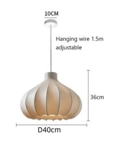 Skandynawska Klasyczna Lampa Wisząca Cocon Żyrandol w Kolorze Białym