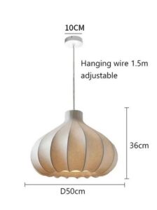 Skandynawska Klasyczna Lampa Wisząca Cocon Żyrandol w Kolorze Białym