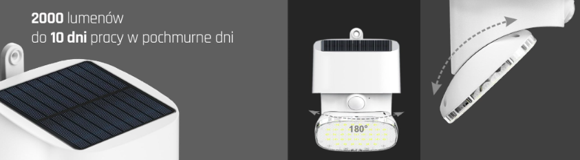 Kinkiet solarny SLC-12WL 12W – 2000lm