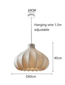 Skandynawska Klasyczna Lampa Wisząca Cocon Żyrandol w Kolorze Białym