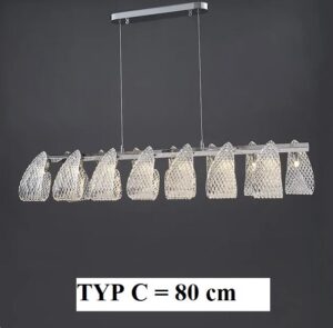 Nowoczesna Designerska Lampa Wisząca Monigo Żyrandol w Kolorze Srebrnym i Złotym