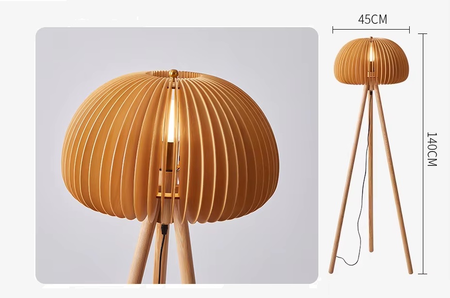 Rustykalna Drewniana Lampa Podłogowa Volum Boho