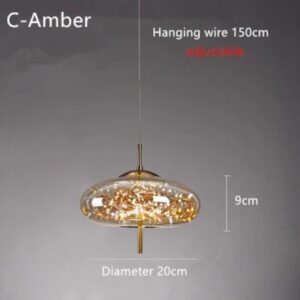 Nowoczesna Lampa Wisząca Valencia ze Szklanymi Kloszami w Kolorze Przydymionym i Bursztynowym