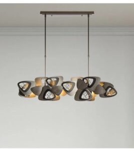 Nowoczesna Postmodernistyczna Lampa Wisząca Island z Geometrycznymi Kloszami w Kolorze Czarnym