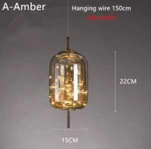 Nowoczesna Lampa Wisząca Valencia ze Szklanymi Kloszami w Kolorze Przydymionym i Bursztynowym