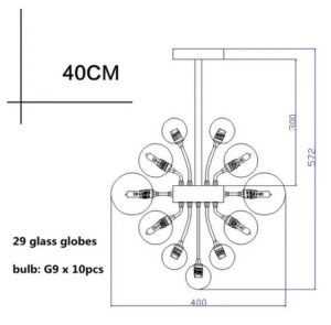 Nowoczesna Klasyczna Lampa Wisząca Sphere ze Szklanymi Kloszami w Kolorze Srebrnym