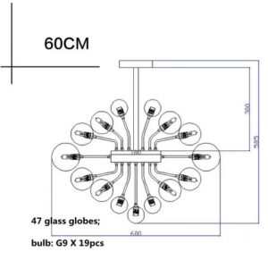 Nowoczesna Klasyczna Lampa Wisząca Sphere ze Szklanymi Kloszami w Kolorze Srebrnym