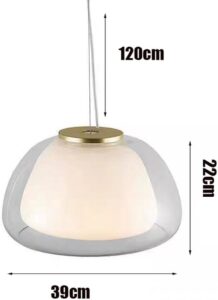 Nowoczesna Minimalistyczna Szklana Lampa Wisząca Jelly w Kolorze Złotym