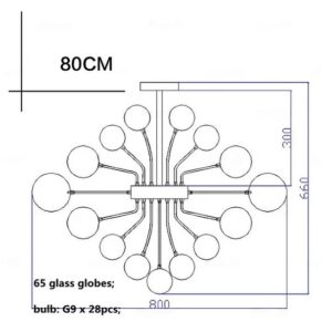 Nowoczesna Klasyczna Lampa Wisząca Sphere ze Szklanymi Kloszami w Kolorze Srebrnym