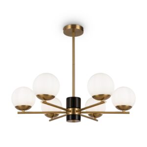 Nowoczesna Elegancka Lampa Sufitowa Marble Żyrandol Złoty ze Szklanymi Kloszami