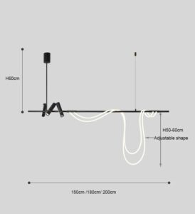 Nowoczesna Skandynawska Designerska Lampa Wisząca Casambi w Kolorze Czarnym