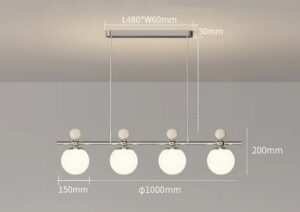 Nowoczesna Dekoracyjna Lampa Wisząca Abano Żyrandol Kule w Kolorze Mlecznym i Czarwonym