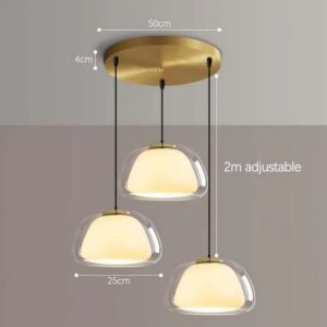 Nowoczesna Minimalistyczna Szklana Lampa Wisząca Jelly w Kolorze Złotym