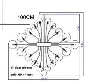 Nowoczesna Klasyczna Lampa Wisząca Sphere ze Szklanymi Kloszami w Kolorze Srebrnym