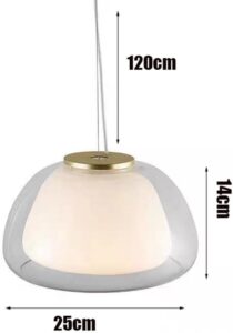 Nowoczesna Minimalistyczna Szklana Lampa Wisząca Jelly w Kolorze Złotym
