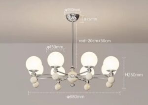 Nowoczesna Dekoracyjna Lampa Wisząca Abano Żyrandol Kule w Kolorze Mlecznym i Czarwonym