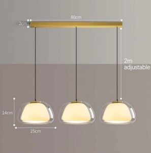 Nowoczesna Minimalistyczna Szklana Lampa Wisząca Jelly w Kolorze Złotym