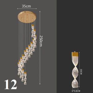 Nowoczesna Designerska Lampa Wisząca Allure Żyrandol w Kolorze Złotym