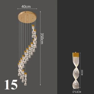 Nowoczesna Designerska Lampa Wisząca Allure Żyrandol w Kolorze Złotym