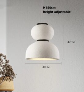 Nowoczesna Lampa Wisząca Wabi-Sabi Formakami w Stylu Japońskim w Kolorze Białym