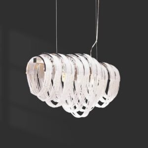 Nowoczesna Kryształowa Lampa Wisząca Ambrella Żyrandol Glamour w Kolorze Srebrnym