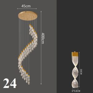 Nowoczesna Designerska Lampa Wisząca Allure Żyrandol w Kolorze Złotym