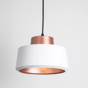 Nowoczesna Minimalistyczna Metalowa Lampa Wisząca Carames w Kolorze Białym i Czarnym